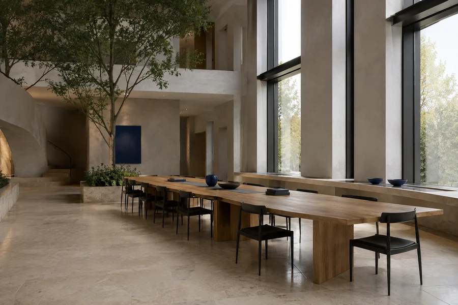 Spazio architettonico con luce naturale, contenuto illustrativo dell’archivio