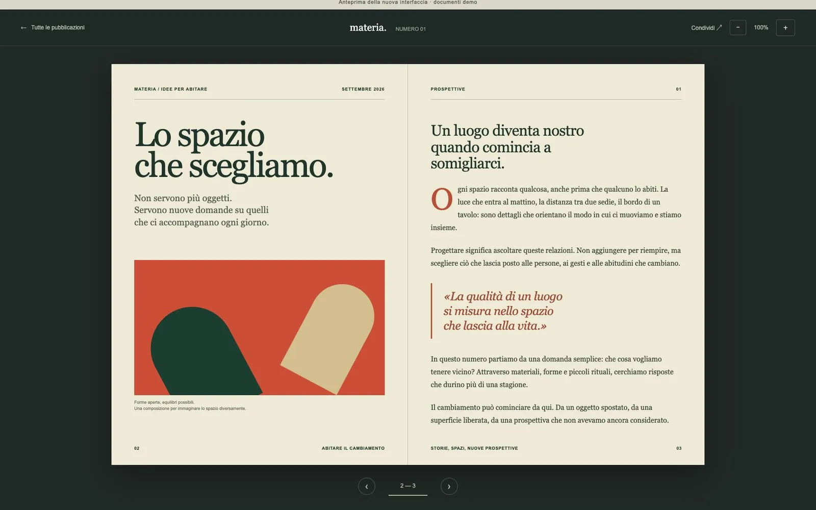 Il lettore dell’Edicola digitale con una pubblicazione aperta a doppia pagina.